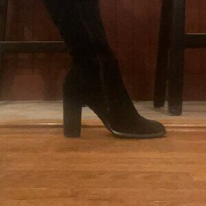 Black Over-the-Knee Block Heel Boots Size 7.5
